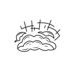 hand drawn comic explosion smoke cloud icon