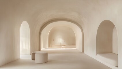 Beige arches, minimalist interior