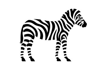 zebra vector illustration, Black and White Zebra Icon for African Safari Wildlife Design
