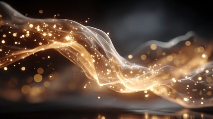 Obraz premium Abstract Golden Waves Luxury Elegant Sparkling Background
