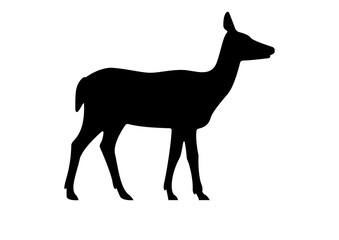 Gentle Deer Silhouette for Forest Themed Decor and Nature Art Prints