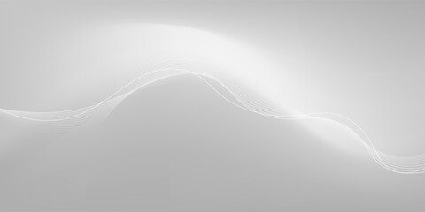 Modern silver foil background with flowing wavy lines. Digital future technology concept. Vector illustration.