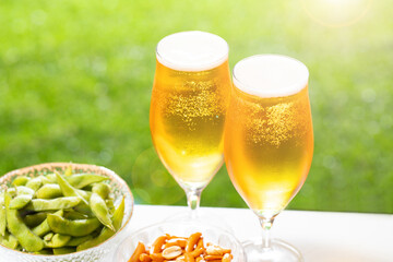ビールを楽しむ