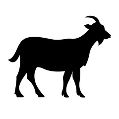 Black Goat Icon for Mountain Farm Wildlife Design