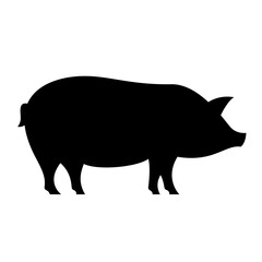 Black Pig Icon for Farm Animal Agriculture Design
