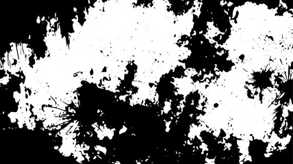 Obraz premium Explosive Black Ink Splatter Texture on White Background, Grunge Abstract Art