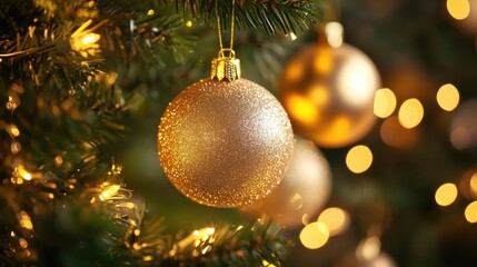 Christmas ornaments on a tree