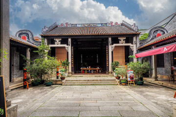 Fototapeta premium Foshan city, Guangdong, China. Fengjian Water Township (Fengjian Village). The village has a long history and features historic sites throughout. Typical Lingnan style water town.