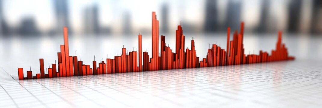 Abstract data visualization with colorful bars representing statistical information.