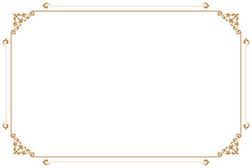 Elements of ornate vintage frames. Border gold on white classic calligraphy swirls, floral motifs. Design print for greeting cards, wedding invitations, restaurant menu, royal certificates. Set 278