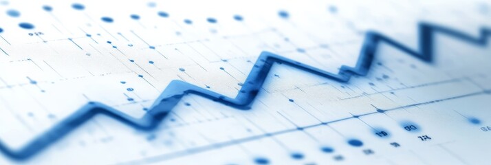 Abstract financial graph with blue lines indicating growth and data trends.