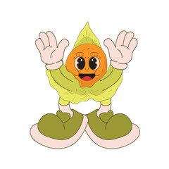 Physalis fruit mascot logo character cartoon illustration