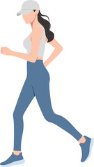 A young woman running in sportswear