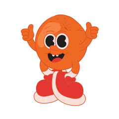 Pluot fruit mascot logo character cartoon illustration