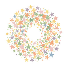 水彩パステル星 輪飾り