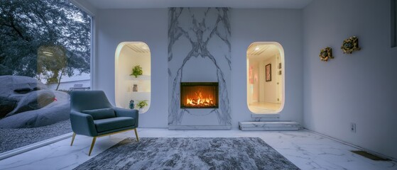 Modern living room with fireplace (1)