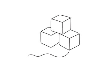 Sugar Cubes continuous one line drawing minimalism design