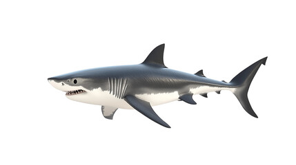 Fototapeta premium 3D cartoon shark, cartoon shark illustration, cute cartoon shark 3D with smile, cartoon shark