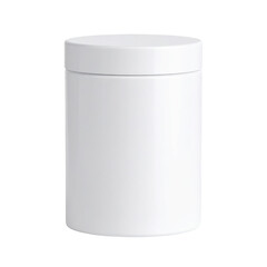 A simple white cylindrical container with a lid.