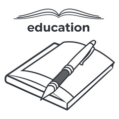 Naklejka premium Educational logo icon vector illustration. 