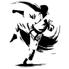 Kungfu moves silhouette