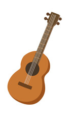 Obraz premium Guitar vector. Musical instrument clipart. Flat vector in cartoon style isolated on white background.
