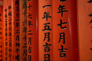 Thousand Torii gates at Fushimi Inari Taisha Shrine in Kyoto, Japan