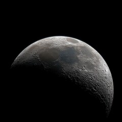 Obraz premium High Resolution Moon Crater Surface Night Sky Space Exploration Celestial Body Astrono