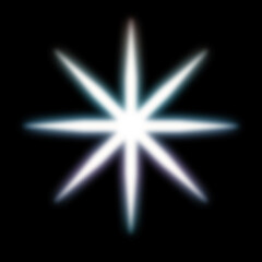 Radiant Eight-Point Star with Subtle Multicolor Glow on Black Background
