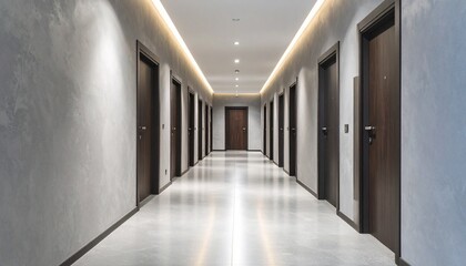 Modern Hotel Corridor Interior Design Luxury Minimalist.