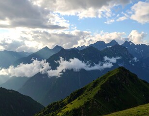 Majestic Mountain Range Sunrise.