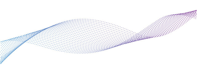 Abstract wave stripe element for design. Halftone Wave with lines created using blend tool. Curved wavy line, smooth stripe.