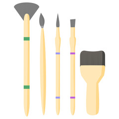 illustration of paintbrush set