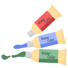 watercolor drop flows from the tube