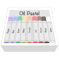 illustration of oil pastel color box