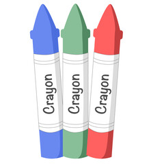 Cute illustrations of crayons for kids