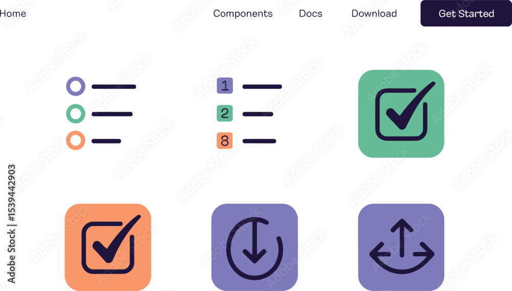 Poster modern user interface design elements and icons for application development and digital technology
