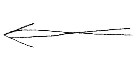 Arrow grunge marker isolated vector icon. Arrow grunge mark hand draw