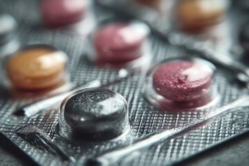 Pharmaceutical Pills Inside Blister Packets Offering Medicinal Relief