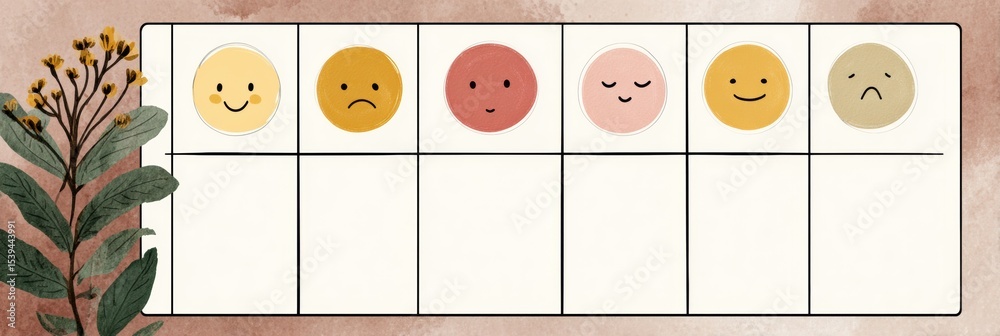 Aufkleber Simple Emotional Check-In Chart Designed for Daily Use to Track Feelings and Moods Effectively for Personal Reflection