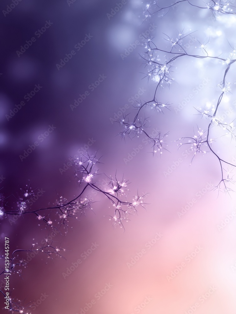 Aufkleber floating neurons against a smooth gradient background in colorful hues highlight the beauty of neura