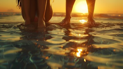 A young couple sitting on a pier their feet dangling