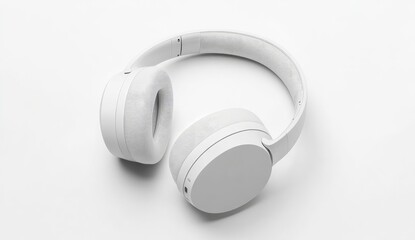 White over-ear headphones on a white background