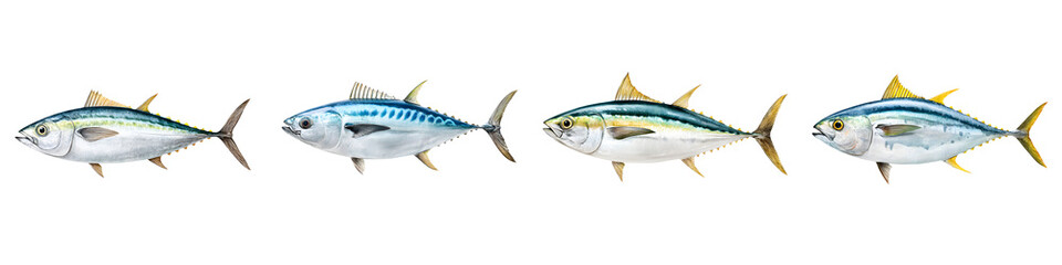 Fototapeta premium School of diverse ocean fish swimming together