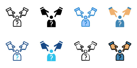 Fototapeta premium Verdict icon set multiple style collection 