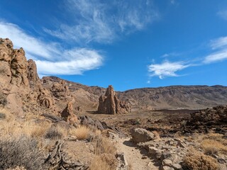 Tenerife panorama landscape,beautiful nature view mountains from hiking trips on Tenerife island, Canary Islands Spain