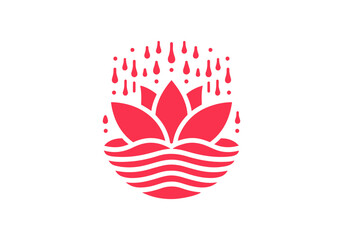 Lotus Flower Hand Drawn Flat Illustration Vector Isolated by AZ for Books, Arts, Design and Decoration Graphic Asset