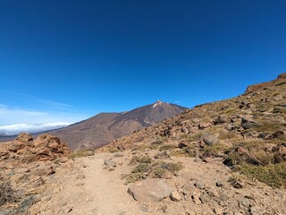 Tenerife panorama landscape,beautiful nature view mountains from hiking trips on Tenerife island, Canary Islands Spain