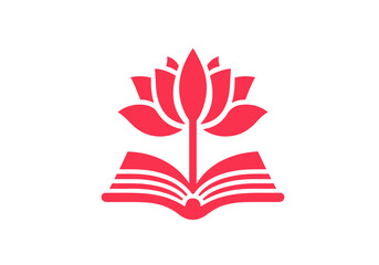 Lotus Flower Hand Drawn Flat Illustration Vector Isolated by AZ for Books, Arts, Design and Decoration Graphic Asset