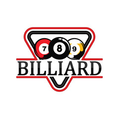 Billiard Sports Logo Design Illustration Vector